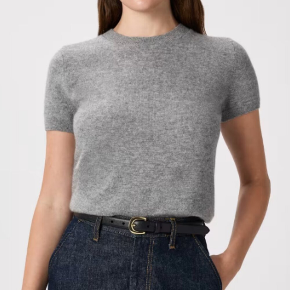 Quince Gray Cashmere T Shirt